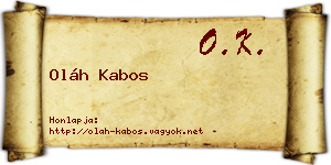 Oláh Kabos névjegykártya