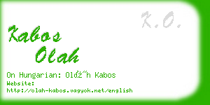 kabos olah business card